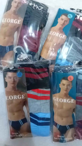 George Underwear Mens Briefs 3pcs per Pack for Adult inside garter