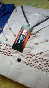 Baju Koko Bordir Pria Dewasa Big Size Jumbo Lengan Pendek