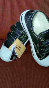 sepatu anak prepet/velcro sol karet kuning anak TK SD SMP