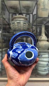 Ông bình vôi men lam long ẩn Bát Tràng - Bình đựng vôi phong thuỷ - Bình đựng vôi ăn trầu phỏng cổ