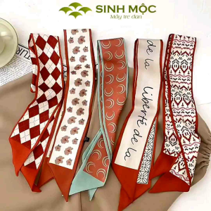 Khăn lụa băng đô buộc tóc Bandana Khăn vải quấn túi thắt nơ Dải lụa buộc tóc quàng cổ Sinh Mộc - M4001