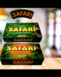Gandour Safari Caramel Crunch Chocolate & Peanut Crunch - 1 Kotak 12 pcs - Snack Makanan Berkualiti Tinggi Halal Bebas Lemak Trans - 420g
