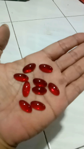 Batu Akik Delima Merah Siem Pandan Mini 18x10 mm