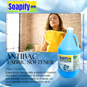 Soapify HPM Fabric Softener 1 Gallon – Experience premium softness and long-lasting freshness with advanced scent retention technology. Antibacterial formula helps keep clothes odor-free smooth and gentle on fabric. Ideal for everyday Laundry.