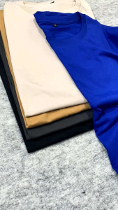 KAOS POLOS BIRU NAVY COTTON COMBED 30S PRIA WANITA LENGAN PENDEK