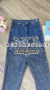 Celana Panjang Jeans Wanita Highwaist Skinny Jeans Dua Kancing