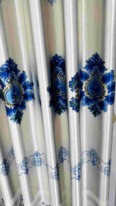 Gorden Blackout Geliter Poni Tebal Bunga Glossy Jendela Tirai Pintu Panjang 135 X 225 ring 12