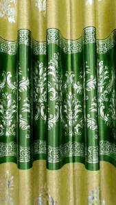 Gorden Pintu Kain Beludru Tebal Motip Bunga Model Semokring 12 Ring Ukuran Lebar 130 Tinggi 225