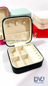 Kotak Tempat Perhiasan Aksesoris Kosmetik Fashion Wanita Mini Portabel Jewelry Box Pouch Penyimpanan Anting Kalung Gelang DVJ Official