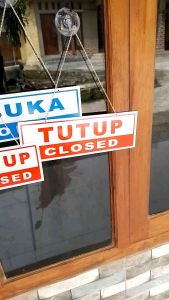Papan Akrilik Tanda Buka Tutup Toko Kantor Salon dll