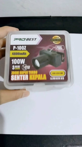 Senter Kepala Zoom 100 Watt Probest P-100Z Teleskopic Laser LED Jarak Jauh Cas USB Type C - Camping