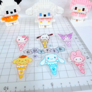 卡通动漫三丽鸥库洛米冰淇淋亚克力胸针 衣服服饰背包帽子包包笔盒书包挂件 可爱别针徽章配件 Cute Sanrio Cinnamoroll Melody KT Pacchaco Acrylic Children Brooch Cartoon Badge Pin Diy School Pencil Bag Hat Kerongsang Hiasan Beg Topi Budak XZ51