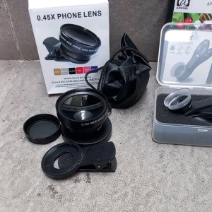 Apexel 2 in 1 lensa HP super wide angle 0.45X super macro 12.5X universal lensa kamera HP fotografi super macro makro 12X 24X 4K HD kualitas premium lensa tambahan smartphone tablet