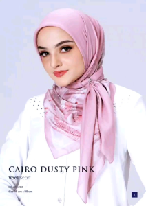 Cairo Dusty Pink Scarf Mandjha Ivan Gunawan Muslim Hijab Segi Empat Wanita Muslim Voal 0riginal