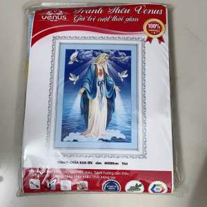 Tranh thêu kín Đức mẹ Maria VS8005 kích thước 60 x 80 cm thêu kín