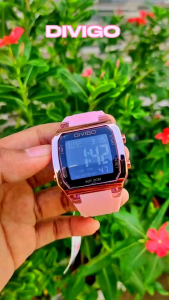 JAM TANGAN WANITA DIGITAL DIVIGO KOTAK ORIGINAL DV 6867 STRAB RUBBER ANTI AIR Digital