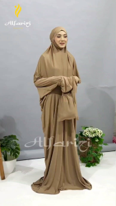 (GRATIS SCRUNCHIE) Mukena Terusan Jersey Jumbo Mukena Terusan penutup dagu Bahan jersey