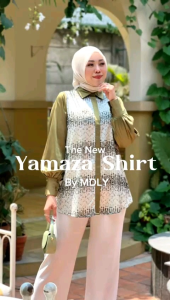 (9) MDLY Baju Kemeja Wanita Terbaru Silk Print Yamaza Shirt by Mdly. Nazra Sha