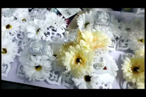 BEKAS CINCIN BH0015 FOR WEDDING bekas cincin hantaran siap gubah ready stocks bunga putih suci elegant size 14.5x14.5x15cm