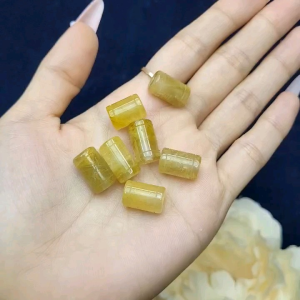 Lu thống Thạch anh tóc vàng dáng trúc trơn bọc vàng bạc làm mặt dây chuyền thì cưng hết sảy đó nha - Phong Thủy TUDO