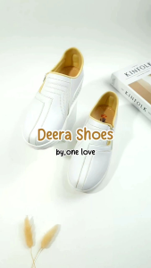 Sepatu wanita terbaru One Love wedges model resleting sol TPR putih empuk dan ringan