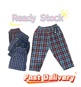 Seluar 3 Suku Wanita Elastik Bercorak Petak / Lady Casual Checked Elastic 3 Quarter Pant