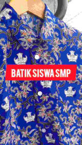 Baju Kemeja Batik Siswa Seragam Sekolah Anak Nasional Madrasah TK PAUD SD SMP SMA MI MTS NEGERI SWASTA Motif Teratai Lengan Panjang / Pendek TERBARU