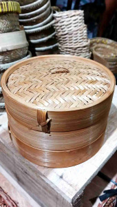 Langseng bulat - langseng bambu - klakat bambu ukuran lengkap - kukusan dimsum