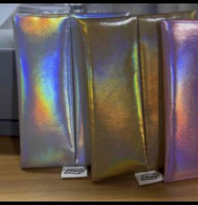 Handmade pocket size tissue pouch water resistant hologram kitty