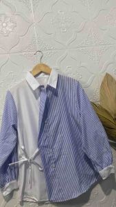 Alena Combo Shirt-Atasan Wanita Dewasa-Kemeja Terbaru Kekinian Toyobo Salur