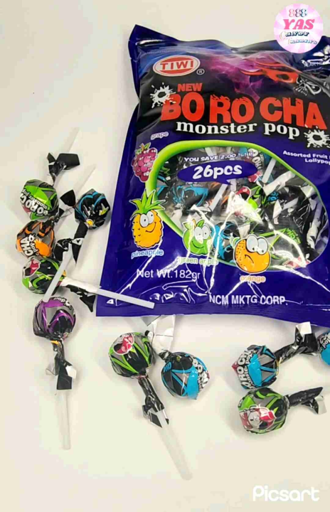 26pcs BOROCHA MONSTER LOLLIPOP/ loot bag fillers / paninda / giveaways / party favors.