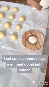Cetakan donat kayu 1 set komplit Cetakan + Penekan + Pembolong Bisa COD ( Bayar Di Tempat ) murah