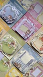 100pcs Memo pastel Memo Aesthetic Set Kertas Lucu catatan diari dekorasi paper deco chibi