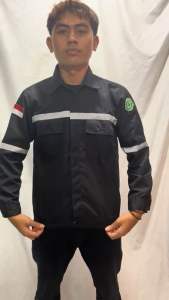 Kemeja atasan safety|wearpack safety atasan warna hitam