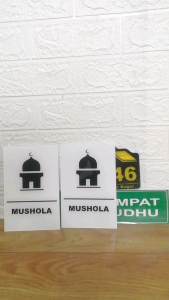 SIGN Musholah Acrylic / Petunjuk Musholah / Hiasan Dinding Mushola