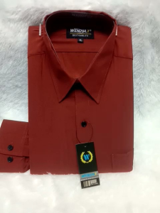 Wendya.T Kemeja Formal Reguler Warna MERAH BATA TUA TERACOTTA✓Kemeja Pria Polos Lengan Panjang