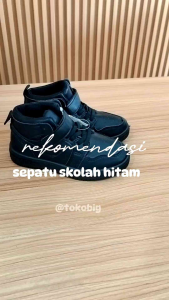 [Tokobig] Scooll Sepatu Sekolah Hitam Sepatu Anak Import Sepatu Sekolah Full Hitam Size 26-37 Usia 3-9 Tahun
