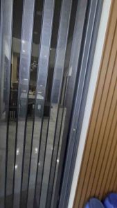 Diamond mesh folding screen door anti mosquito anti theft