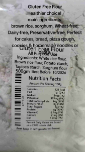 Gluten Free Flour All Purpose 无麸质面粉 Tepung Bebas Gluten 1 to 1 for Cakes Bread Baking Noodles Pasta Pies Pizza Dough Cookie mix Gluten Free Snacks 500gm/ 1kg/ 1.2kg