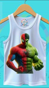 H-u-l-k Kids White Sando with Unique Print | Comfortable & Durable Sando for Kids