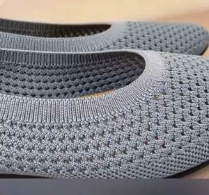 Lady comfy knit material pointed flat shoes (Kasut Perempuan)