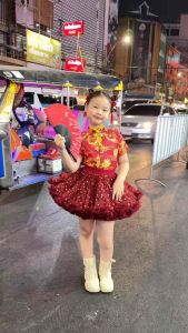 เสื้อตรุษจีนกี่เพ้าสีแดง เด็กผู้หญิง สุดน่ารัก