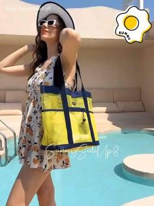🇲🇾SUNNY8 Large Capacity Beach Bag Swimming Tote Bag Shopping Bag Mesh Bag Breathable Daily Use Travel Bag