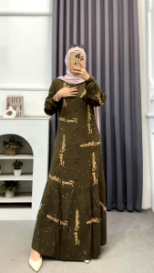GAMIS TWILL CAP BATIK PEKALONGAN HIJAU ARMY TERLARIS REMPEL BAWAH BY FARUZ BATIK