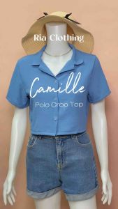 Camille Croptop Button Polo: A Stylish & Comfortable Korean Trendy Top for Women