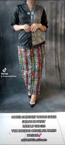 Kebaya Kartini Modern - MISS NAULI Blouse Etnik Songket Lengan Lurus Payet Jahit Mewah L-2L