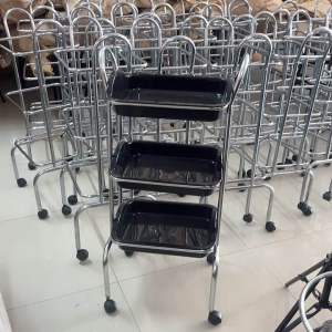 ชั้นวางของไดร์ แบบ3ชั้น ถาดกลม ถาดเหลี่ยม ชั้นวางอุปกรณ์เสริมสวย