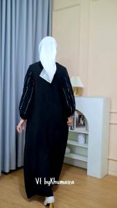 Abaya  Basic Gamis Plain Umroh Daily Abaya Kancing Dress
