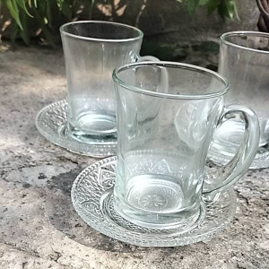 6pcs Paket Cangkir Kopi Bahan Kaca Tebal