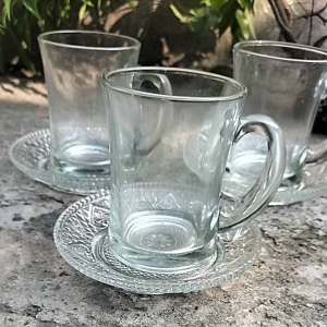 COD 6pcs paket cangkir/cangkir kopi bahan kaca tebal